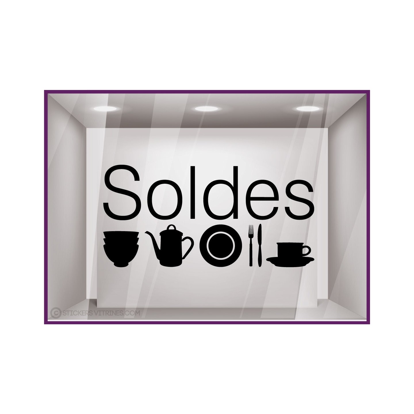 Sticker Soldes Deco article maison décoration lettrage adhésif destockage promotion pas cher liquidation braderie 