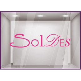 Sticker Soldes Lettres lettrage adhesif destockage liquidation braderie vitrophanie calicot mode parfumerie beaute