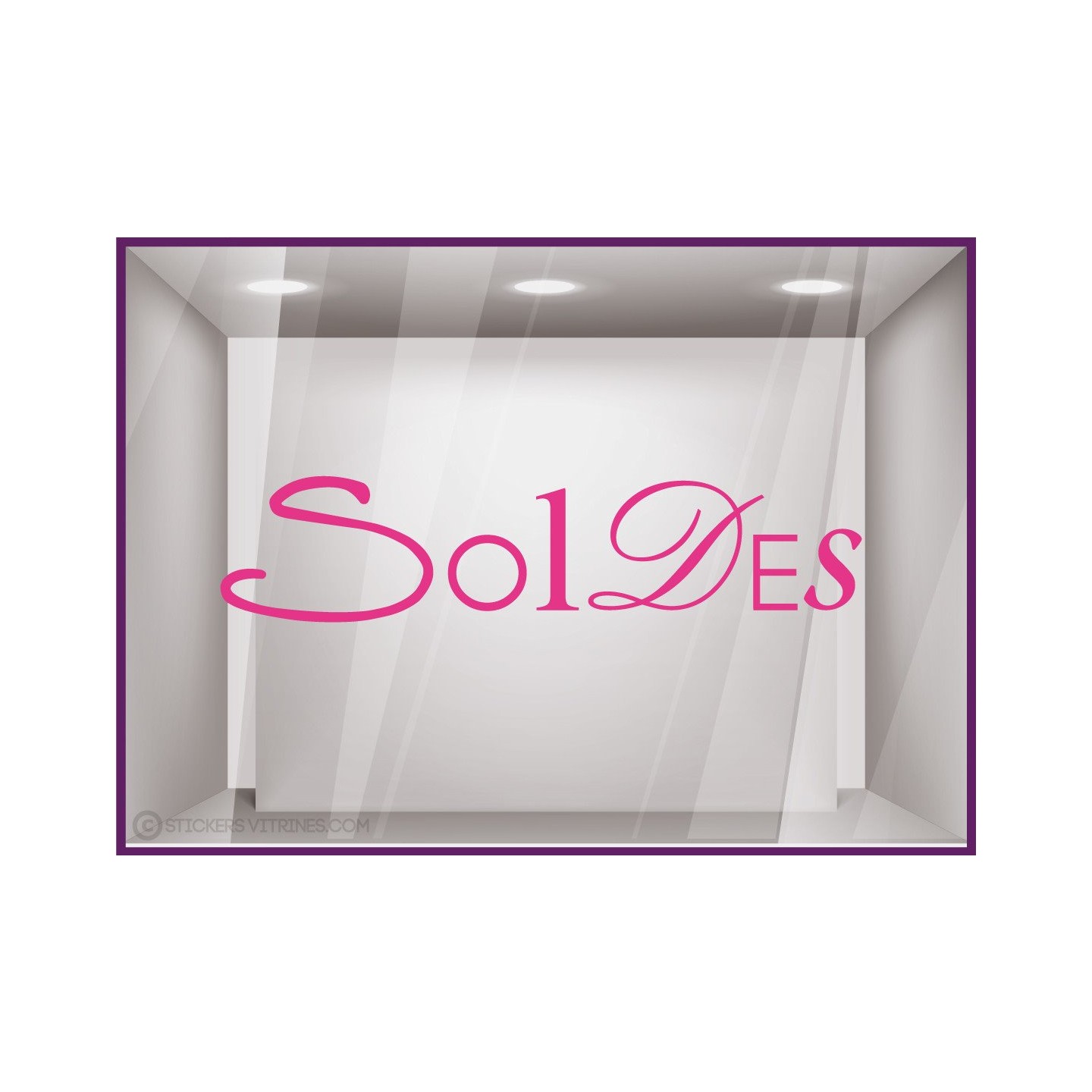 Sticker Soldes Lettres lettrage adhesif destockage liquidation braderie vitrophanie calicot mode parfumerie beaute