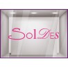 Sticker Soldes Lettres lettrage adhesif destockage liquidation braderie vitrophanie calicot mode parfumerie beaute