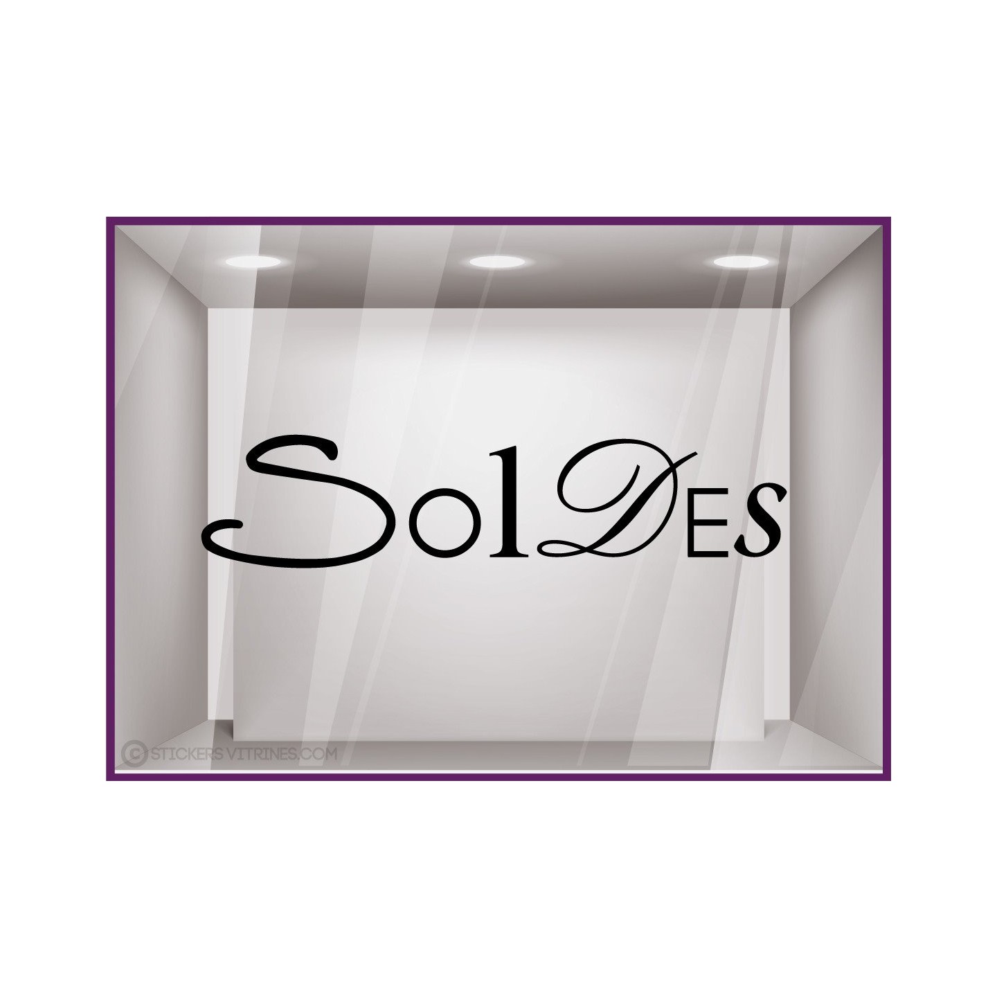 Sticker Soldes Lettres lettrage adhesif destockage liquidation braderie vitrophanie calicot mode parfumerie beaute