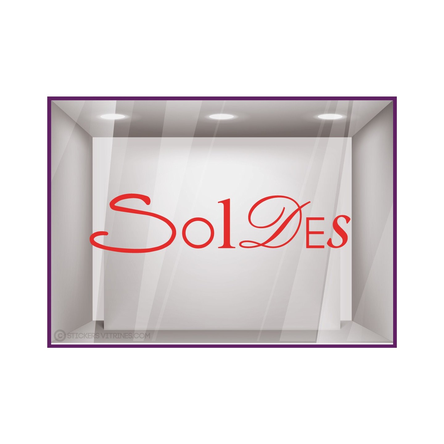 Sticker Soldes Lettres lettrage adhesif destockage liquidation braderie vitrophanie calicot mode parfumerie beaute