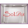 Sticker Soldes Lettres lettrage adhesif destockage liquidation braderie vitrophanie calicot mode parfumerie beaute