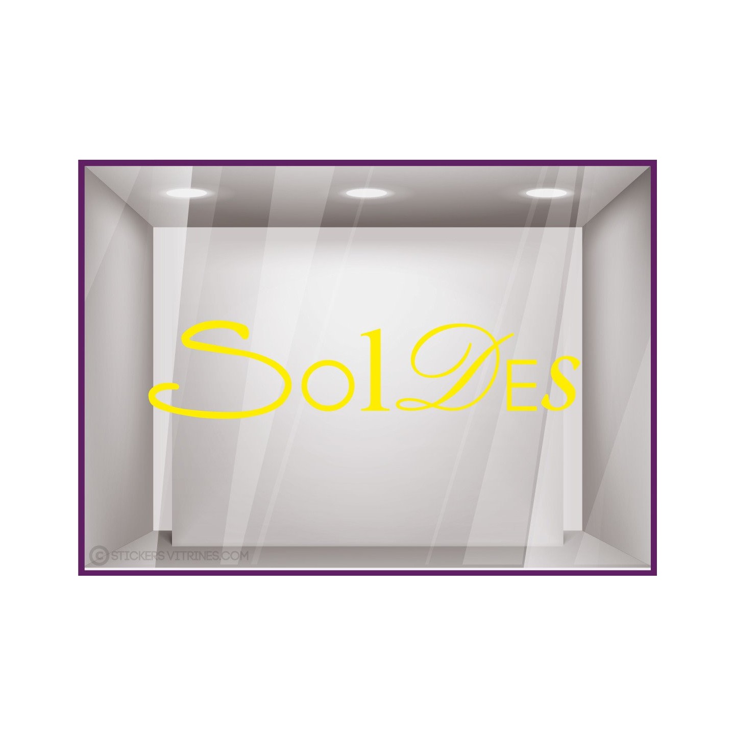 Sticker Soldes Lettres lettrage adhesif destockage liquidation braderie vitrophanie calicot mode parfumerie beaute