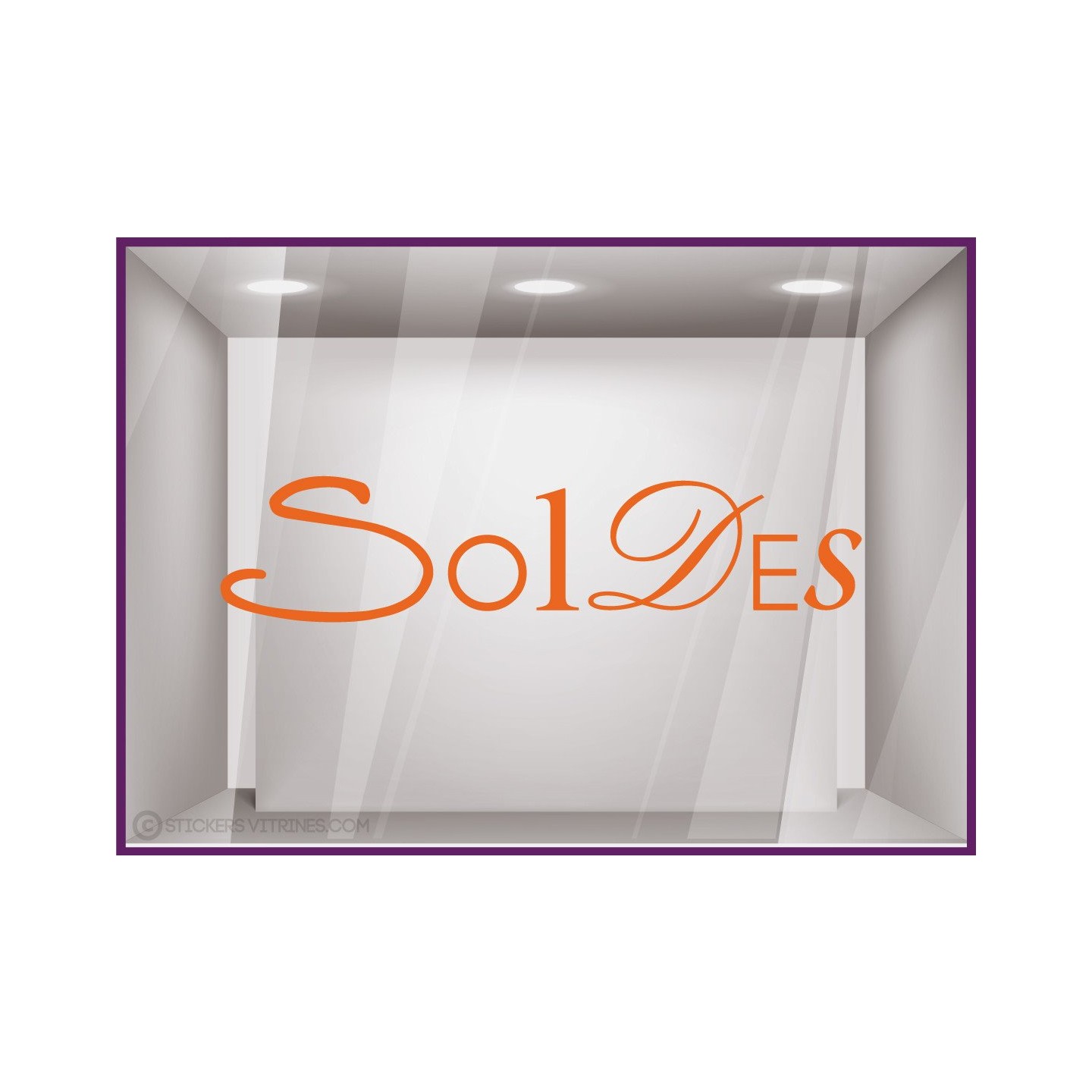 Sticker Soldes Lettres lettrage adhesif destockage liquidation braderie vitrophanie calicot mode parfumerie beaute