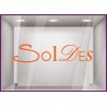 Sticker Soldes Lettres lettrage adhesif destockage liquidation braderie vitrophanie calicot mode parfumerie beaute