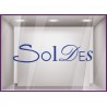 Sticker Soldes Lettres lettrage adhesif destockage liquidation braderie vitrophanie calicot mode parfumerie beaute