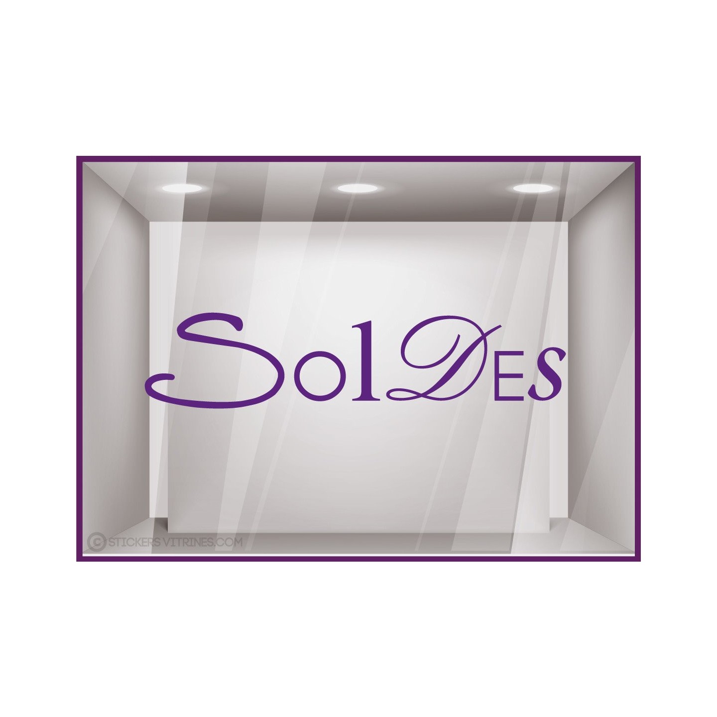 Sticker Soldes Lettres lettrage adhesif destockage liquidation braderie vitrophanie calicot mode parfumerie beaute