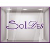 Sticker Soldes Lettres lettrage adhesif destockage liquidation braderie vitrophanie calicot mode parfumerie beaute