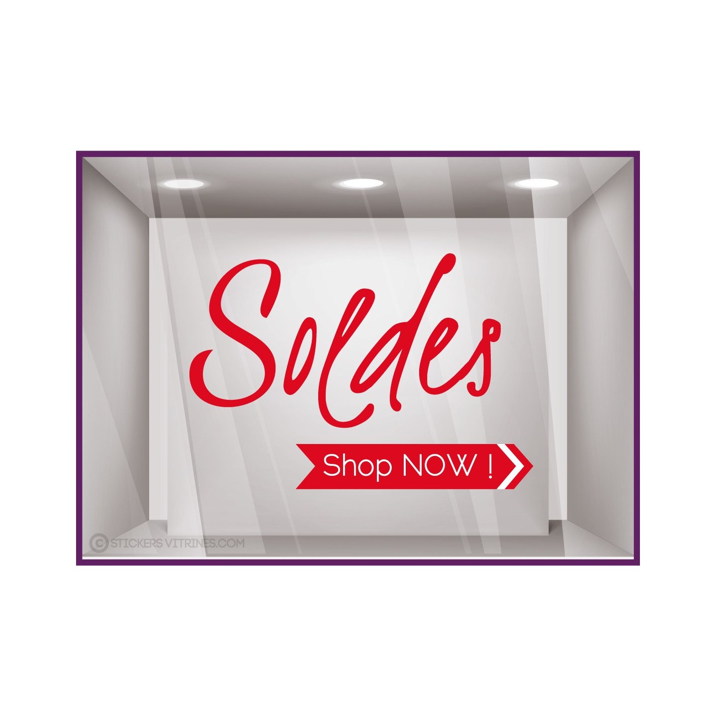 Sticker Soldes Shop Now autocollant calicot vitrophanie adhésif  devanture vitrine magasin