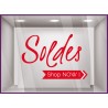 Sticker Soldes Shop Now autocollant calicot vitrophanie adhésif  devanture vitrine magasin