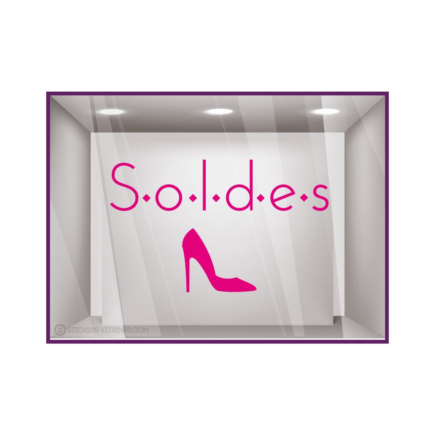 Sticker Soldes Chaussures Femmes Mode Maroquinerie Sticker Lettrage Escarpin Talon Aiguille Elégant 