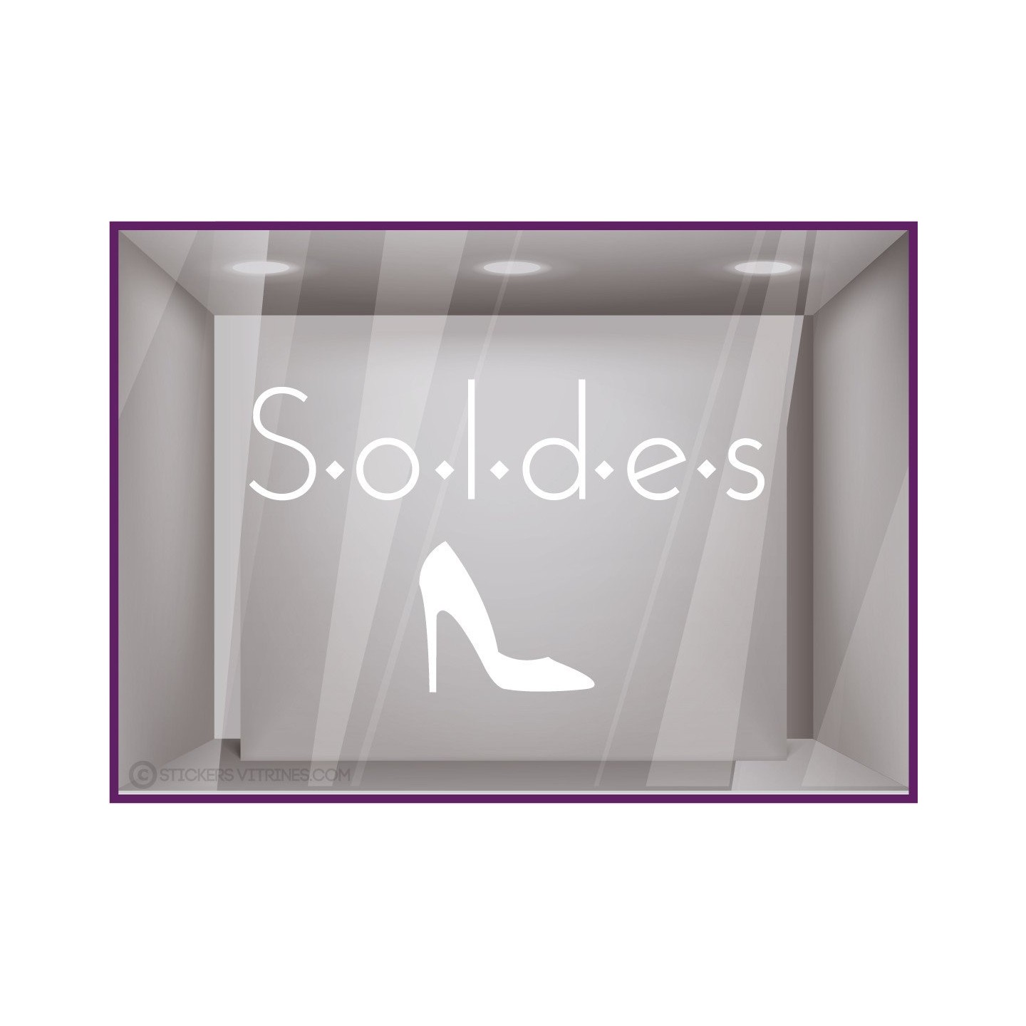 Sticker Soldes Chaussures Femmes Mode Maroquinerie Sticker Lettrage Escarpin Talon Aiguille Elégant 
