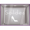 Sticker Soldes Chaussures Femmes Mode Maroquinerie Sticker Lettrage Escarpin Talon Aiguille Elégant 