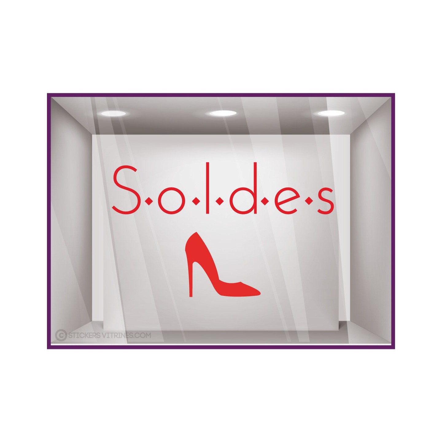 Sticker Soldes Chaussures Femmes Mode Maroquinerie Sticker Lettrage Escarpin Talon Aiguille Elégant 