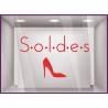 Sticker Soldes Chaussures Femmes Mode Maroquinerie Sticker Lettrage Escarpin Talon Aiguille Elégant 