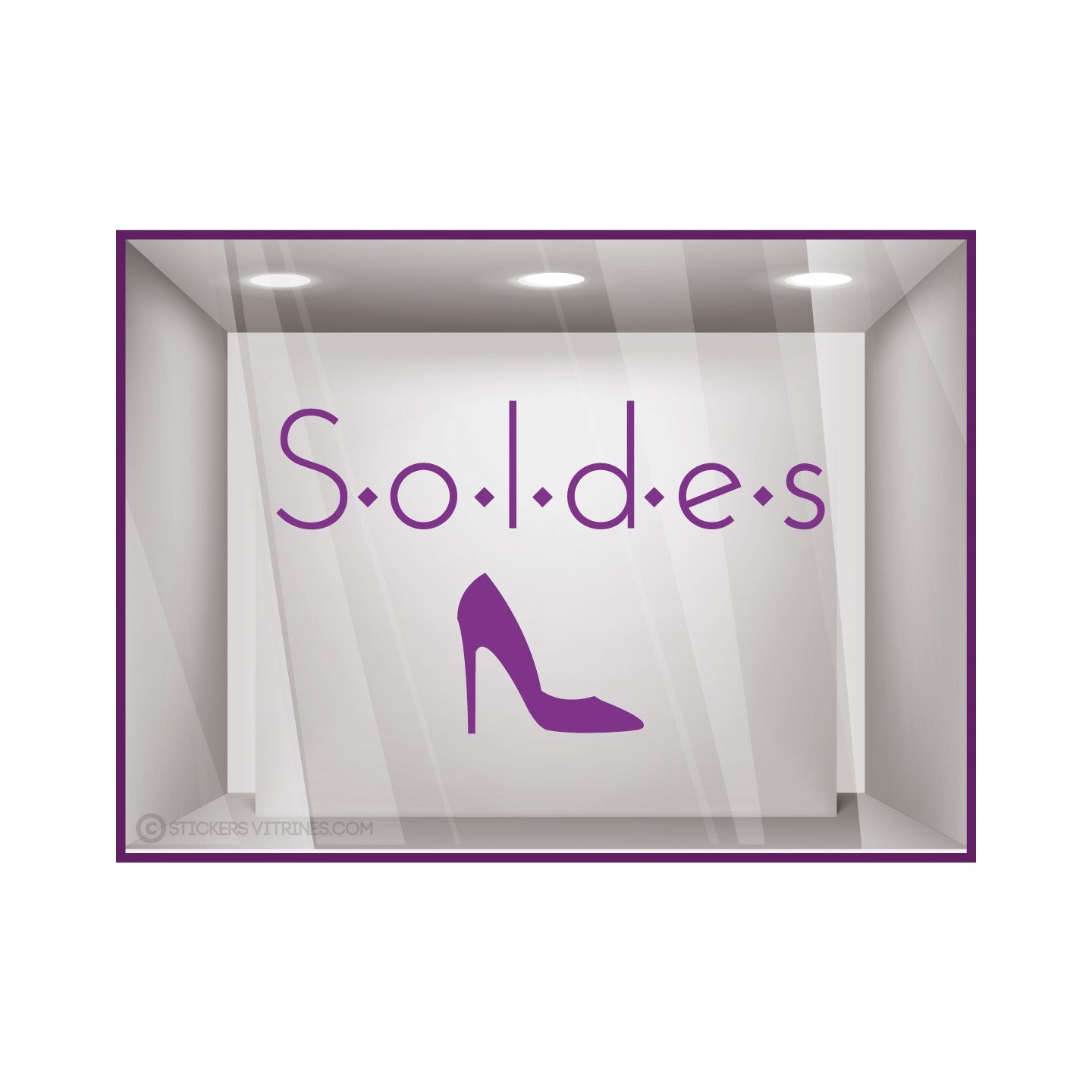 Sticker Soldes Chaussures Femmes Mode Maroquinerie Sticker Lettrage Escarpin Talon Aiguille Elégant 