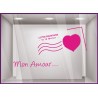 Kit de Stickers Carte Postale Saint Valentin coeur vitrine devanture calicot autocollant mode boutique magasin enseigne lettrage