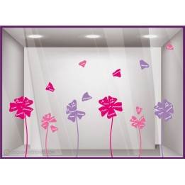 Kit de Stickers Marguerites fleur saint valentin fete des meres clalicot vitrophanie vitre vitrine mode bijouterie