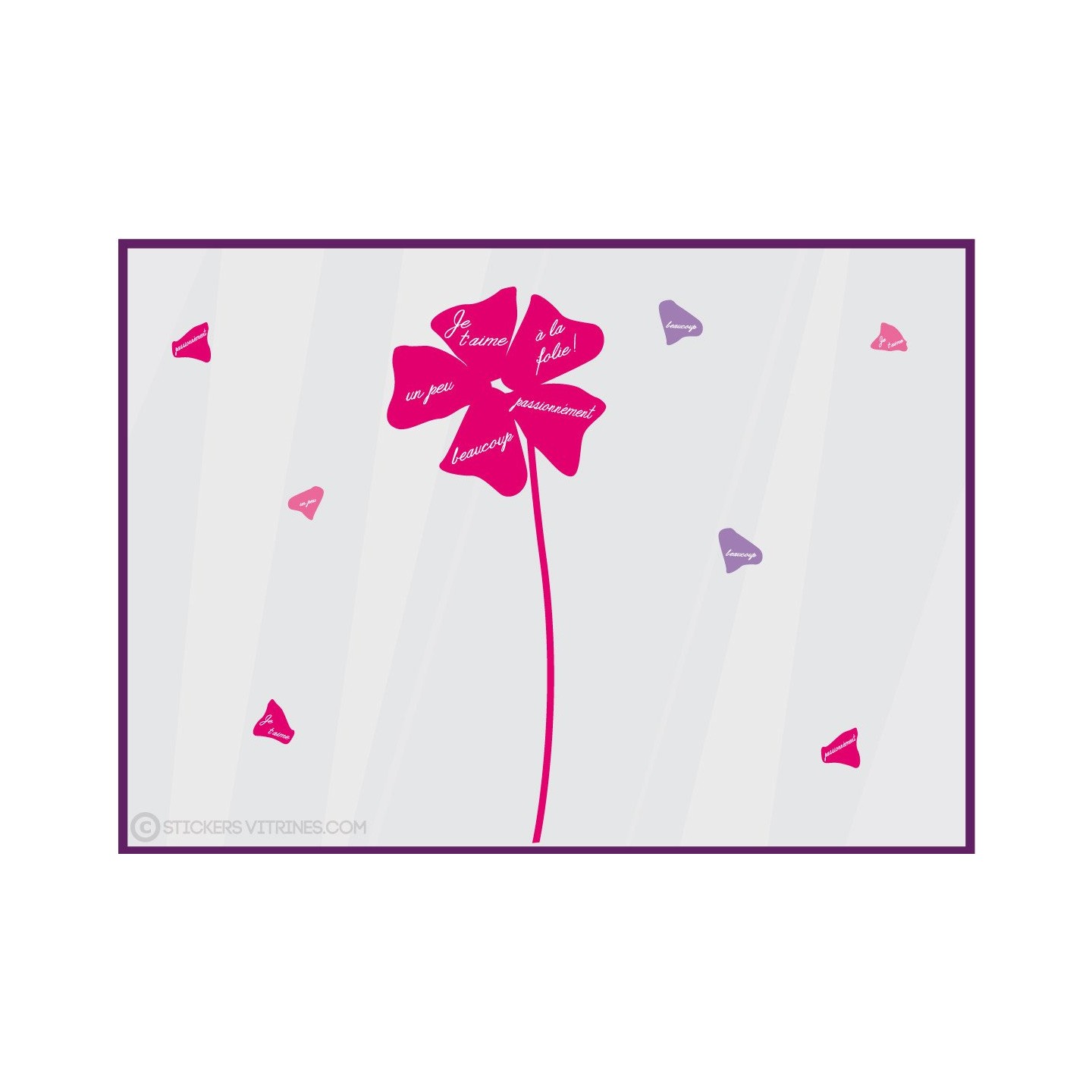 Kit de Stickers Marguerites fleur saint valentin fete des meres clalicot vitrophanie vitre vitrine mode bijouterie