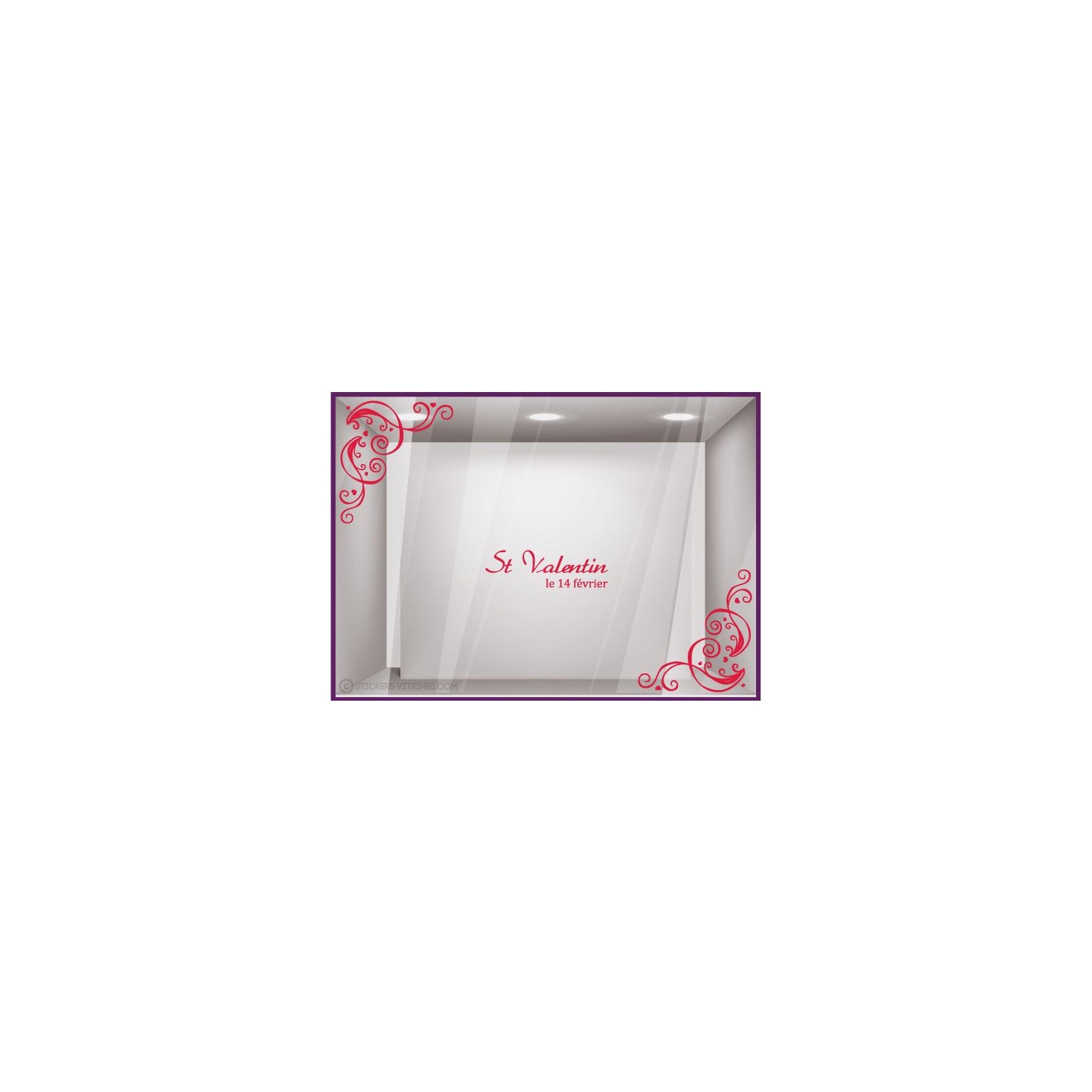 Kit de Stickers Saint Valentin enseigne boutique devanture vitrine lettrage adhesif calicot vitrophanie magasin mode lingerie