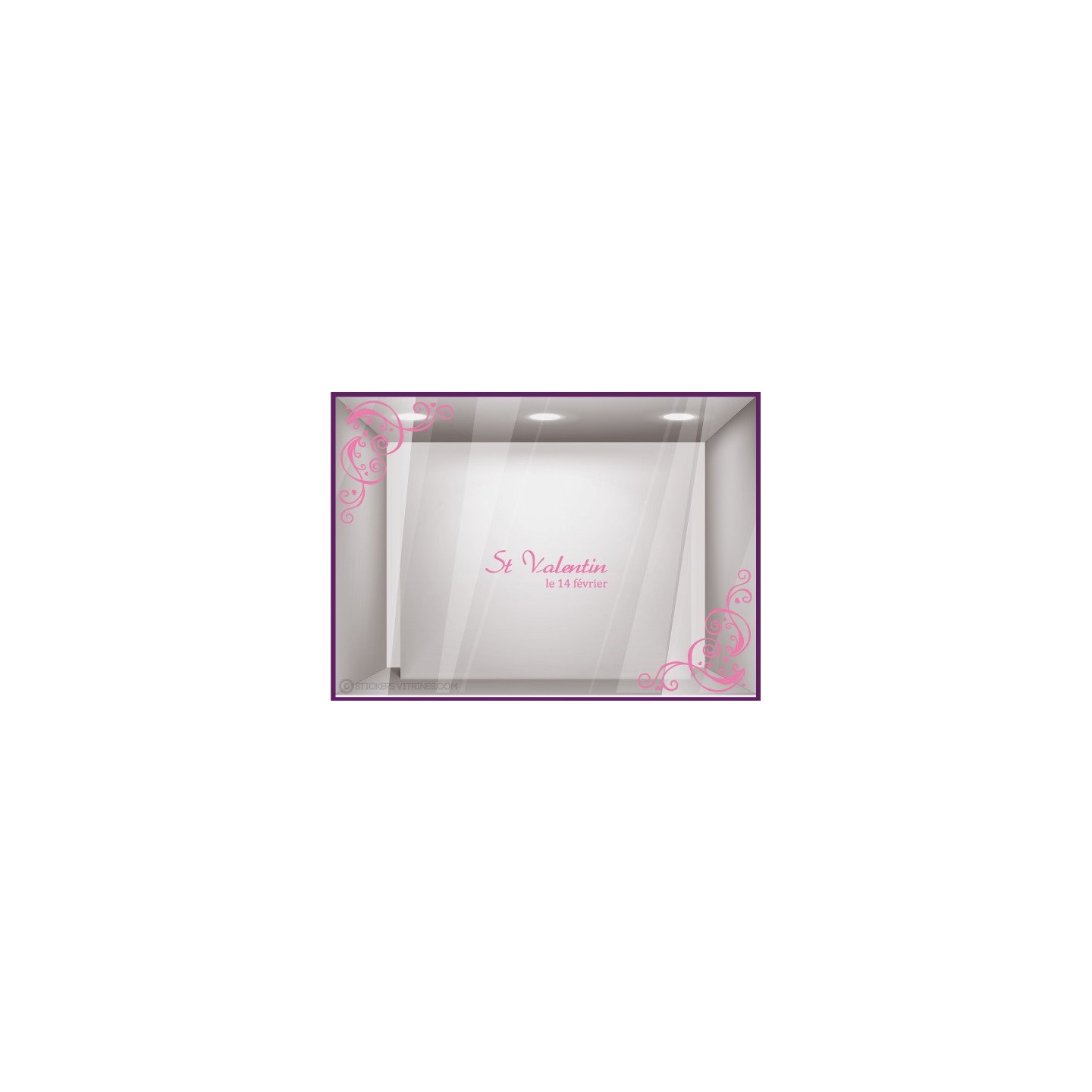 Kit de Stickers Saint Valentin enseigne boutique devanture vitrine lettrage adhesif calicot vitrophanie magasin mode lingerie