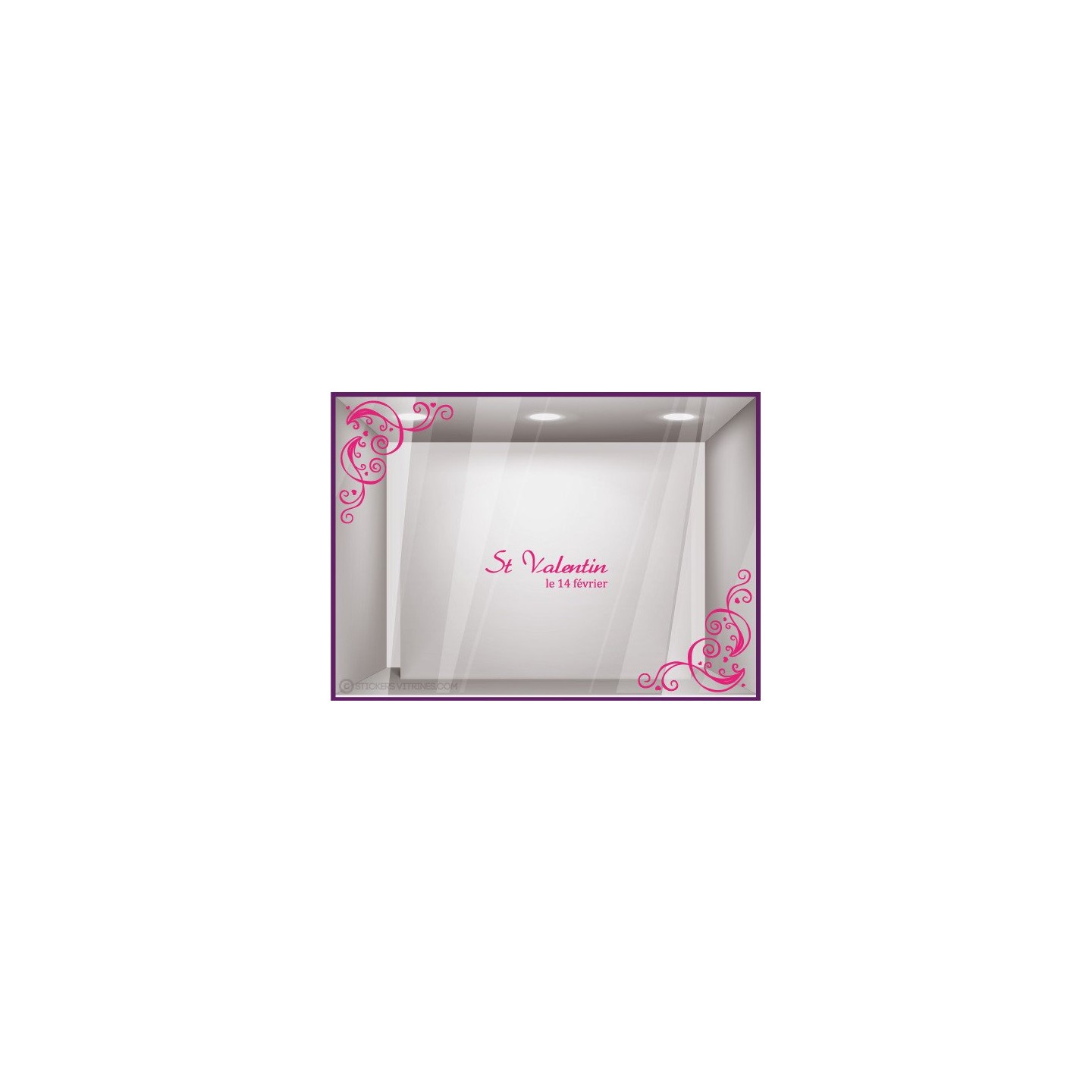Kit de Stickers Saint Valentin enseigne boutique devanture vitrine lettrage adhesif calicot vitrophanie magasin mode lingerie