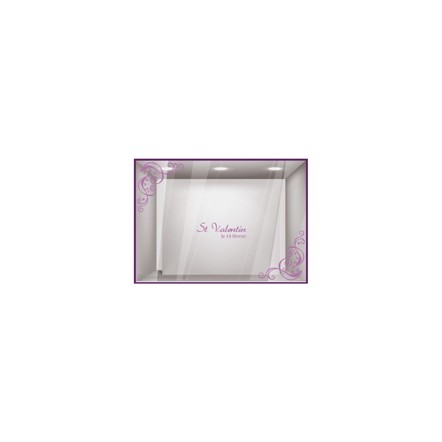 Kit de Stickers Saint Valentin enseigne boutique devanture vitrine lettrage adhesif calicot vitrophanie magasin mode lingerie