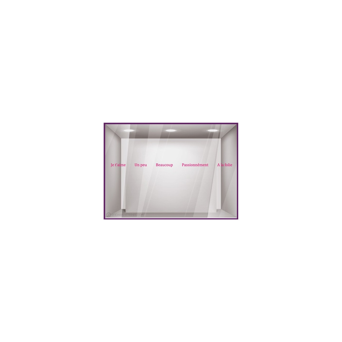 Kit de Stickers Je t'aime lettrage adhesif autocollant devanture mode vitrine calicot bijouterie fleuriste vitrophanie vitre
