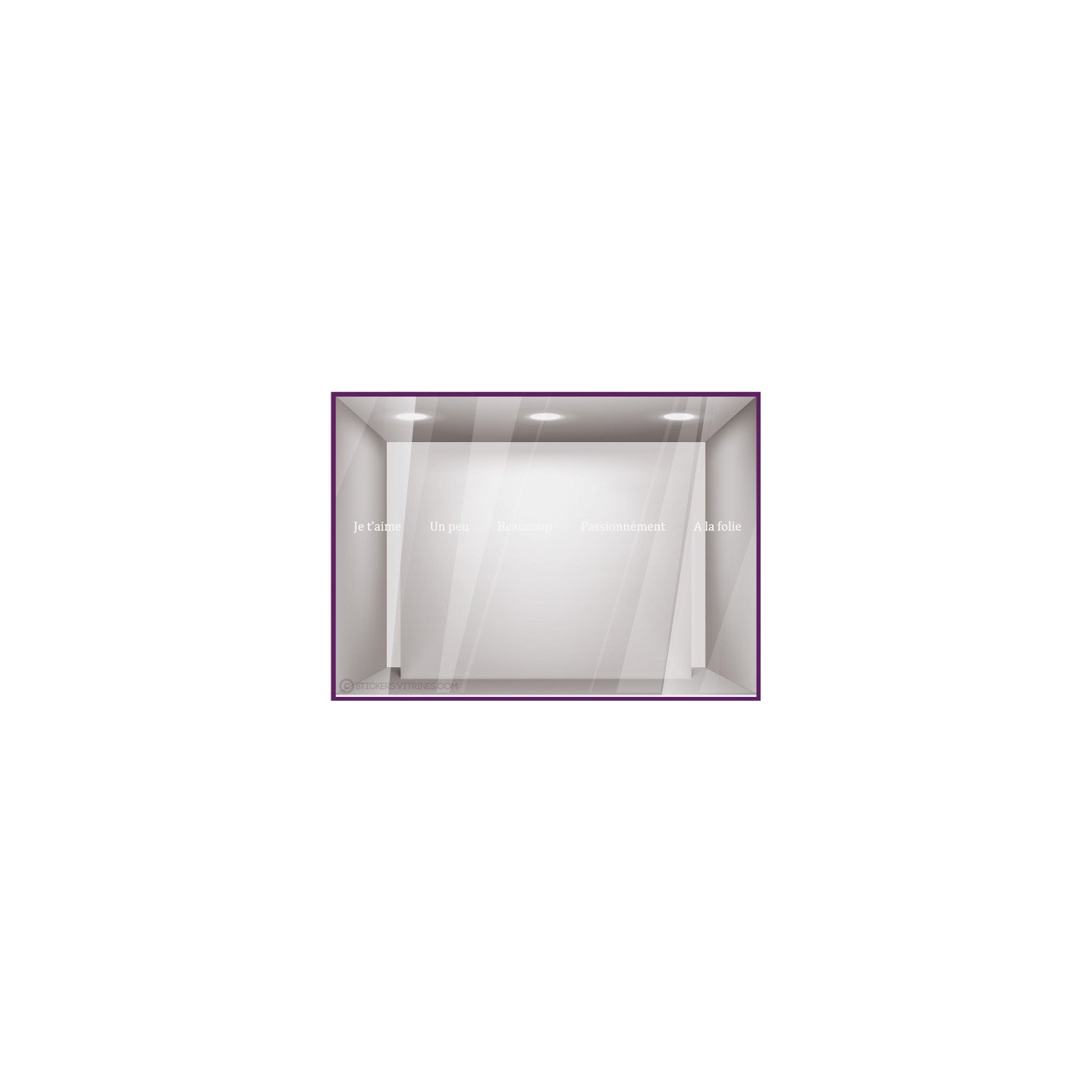 Kit de Stickers Je t'aime lettrage adhesif autocollant devanture mode vitrine calicot bijouterie fleuriste vitrophanie vitre