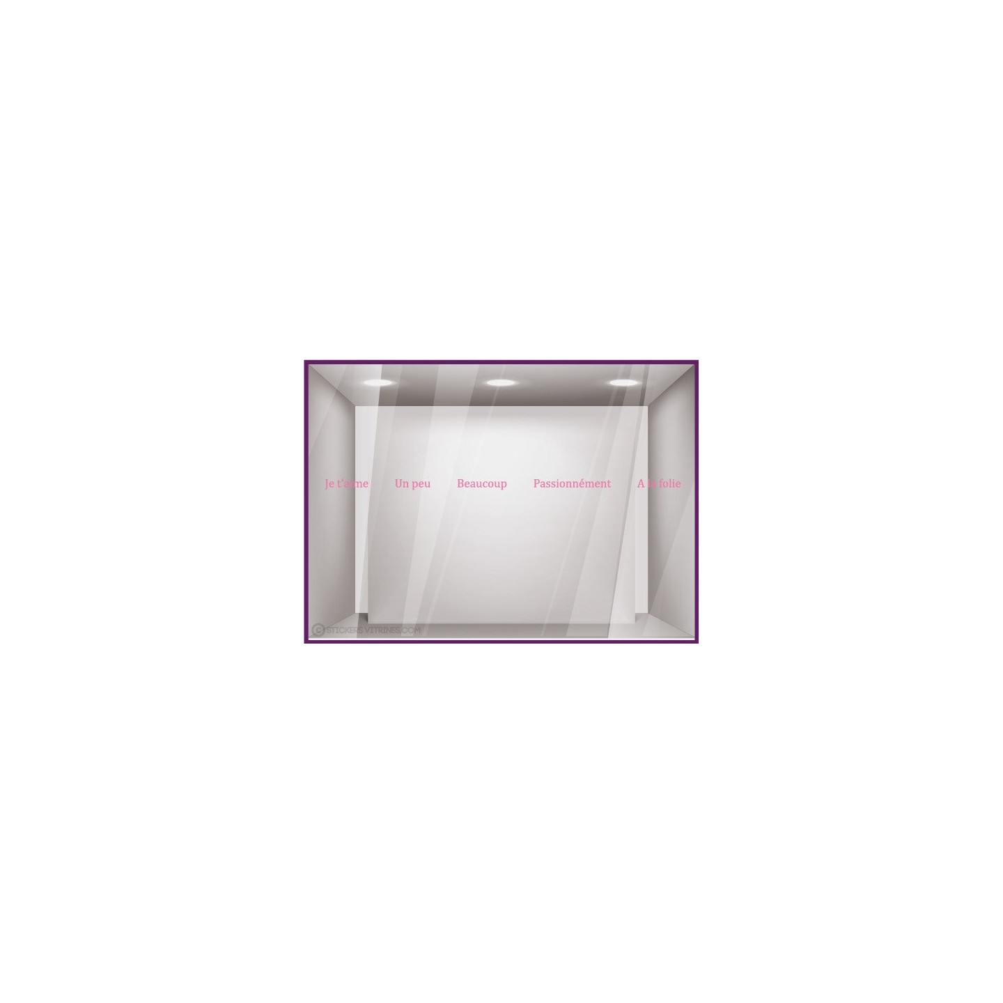 Kit de Stickers Je t'aime lettrage adhesif autocollant devanture mode vitrine calicot bijouterie fleuriste vitrophanie vitre