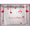 Kit de Stickers Un Amour de Saint Valentin vitrine devanture calicot lettrage adhesif vitrophanie boutique bijouterie mode vitre
