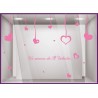Kit de Stickers Un Amour de Saint Valentin vitrine devanture calicot lettrage adhesif vitrophanie boutique bijouterie mode vitre