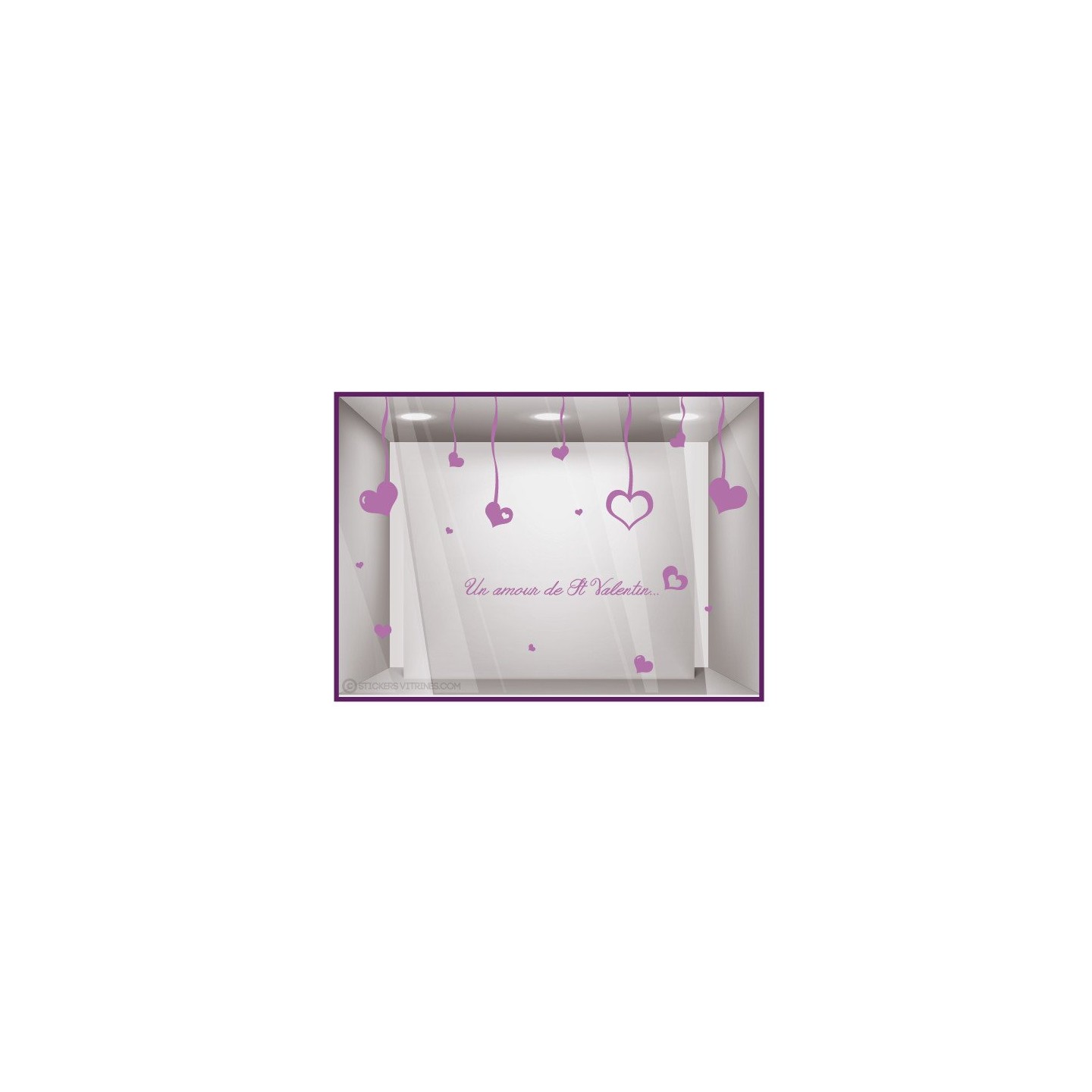 Kit de Stickers Un Amour de Saint Valentin vitrine devanture calicot lettrage adhesif vitrophanie boutique bijouterie mode vitre