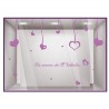 Kit de Stickers Un Amour de Saint Valentin vitrine devanture calicot lettrage adhesif vitrophanie boutique bijouterie mode vitre