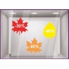 KIT PROMOTIONS FEUILLES AUTOMNE COMMERCE VITRINES IDEE DECORATION ADHESIF
