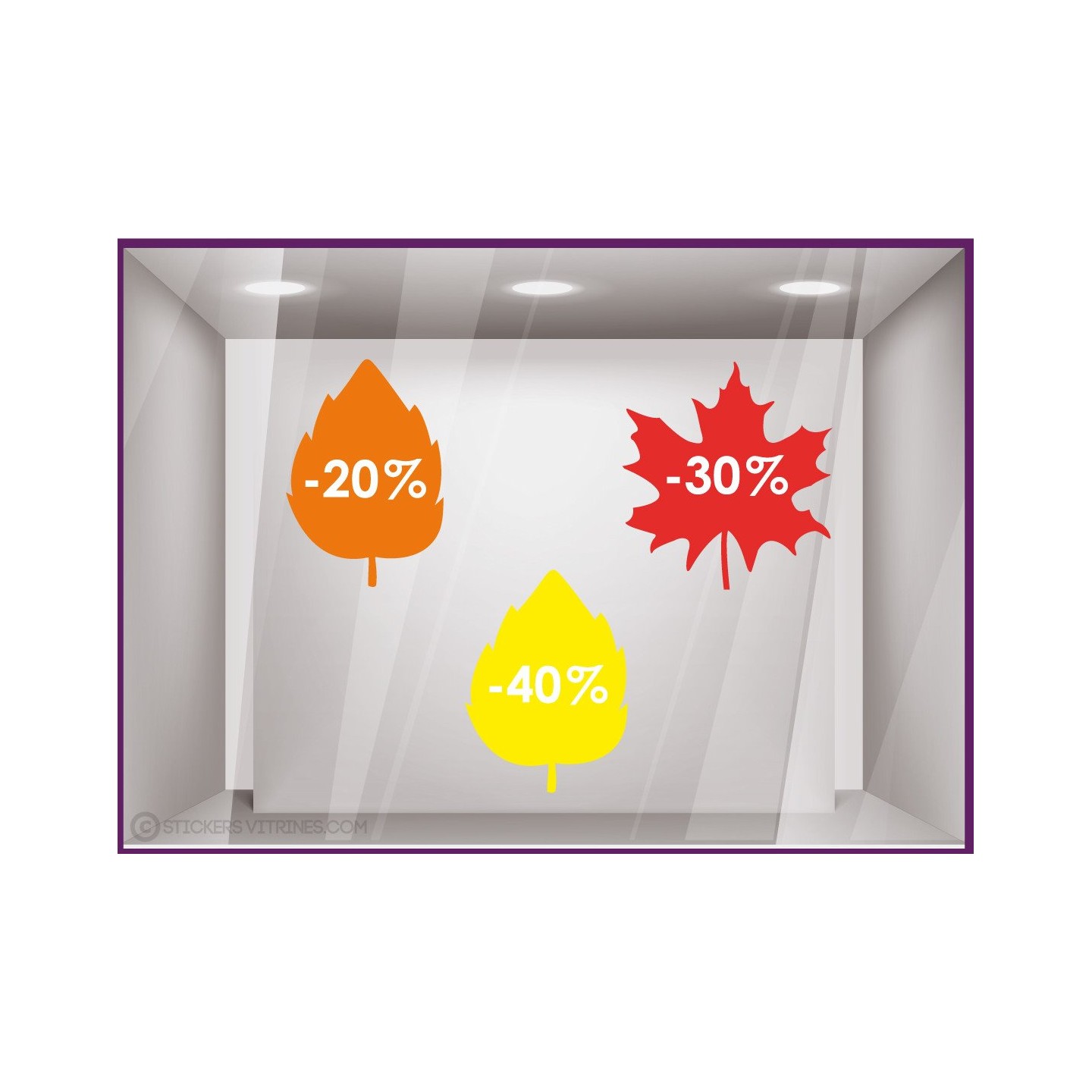 Kit Promotions Feuilles d'Automne BOUTIQUE CALICOT VITRINE IDEE DECORATION ADHESIF