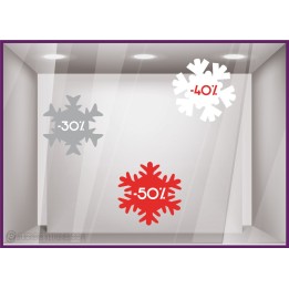 Kit Promotions Flocons -30% -40% -50% pourcentage hiver soldes offre promotionnelle destockage braderie liquidation mode sport 