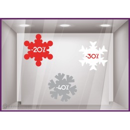 Kit Promotions Flocons -20% -30% -40% pourcentage soldes destockage braderie liquidation mode sport parfumerie 