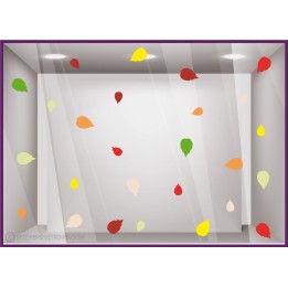 Stickers-Feuilles d Automne-decoration-vitrine-devanture-feuilles mortes-fleuriste-calicot