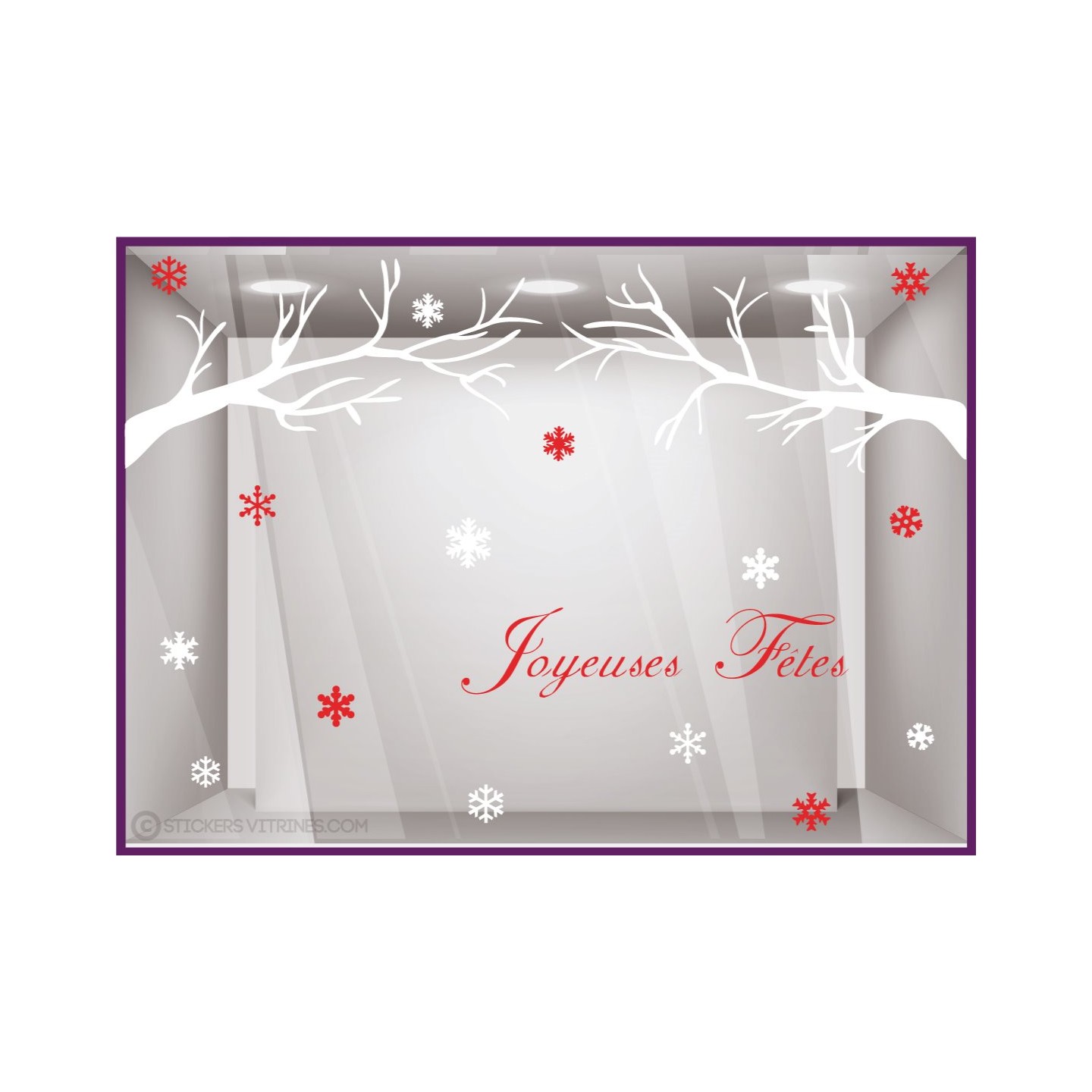 Kit de Stickers Joyeuses Fêtes Noël vitres magasins de mode décoration 