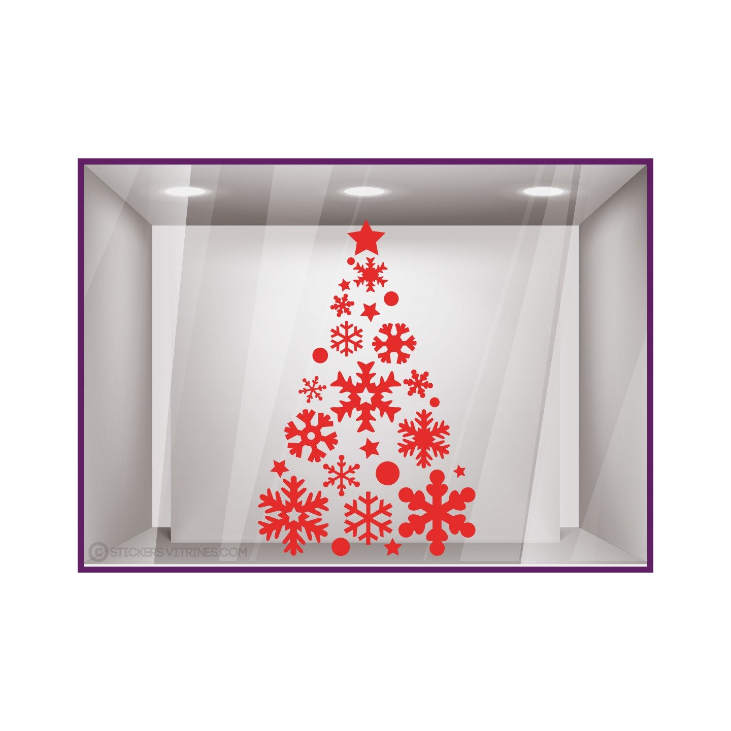 Sticker Sapin noel sticker vitrine magasins facade mode decoration