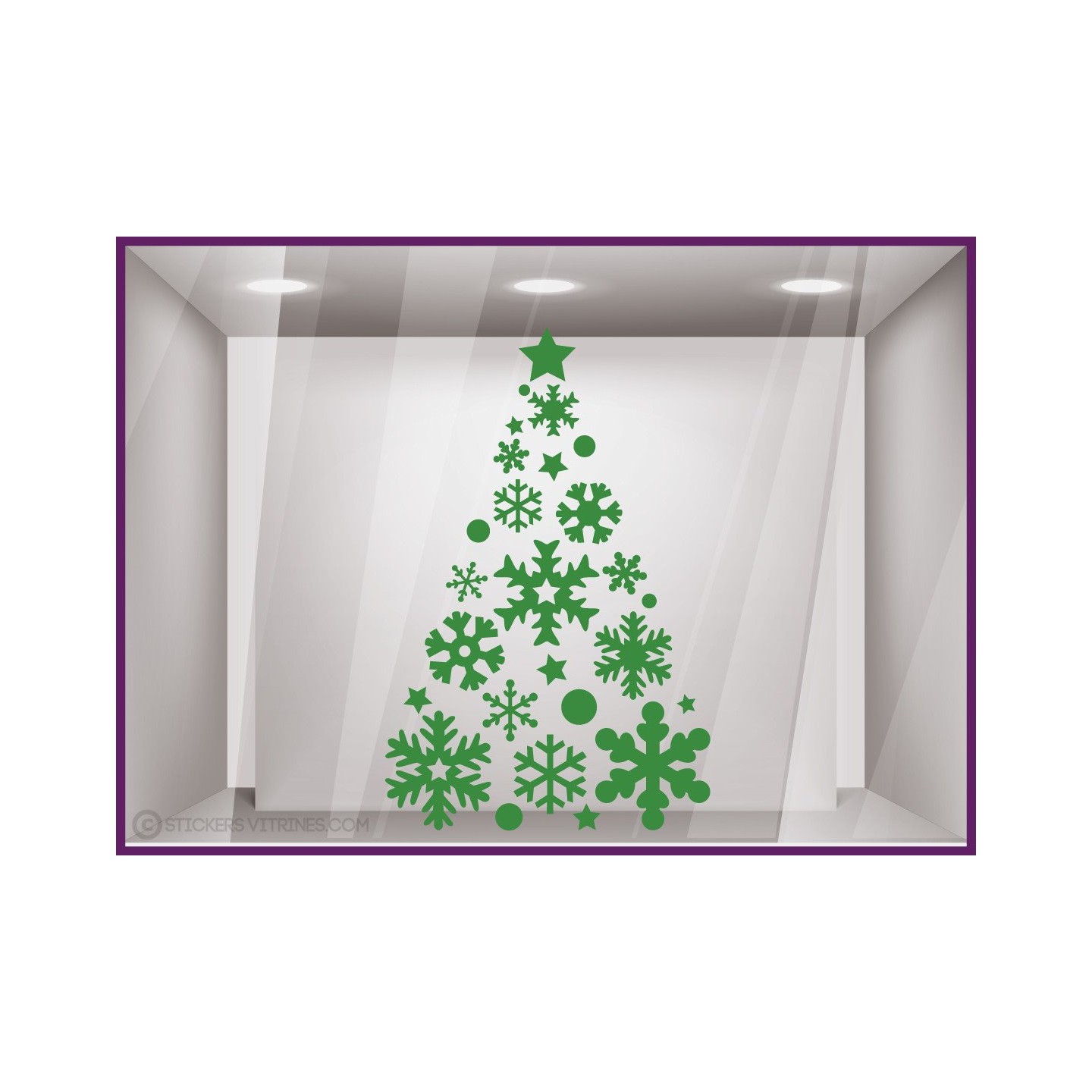 Sticker Sapin noel sticker vitrine magasins facade mode decoration