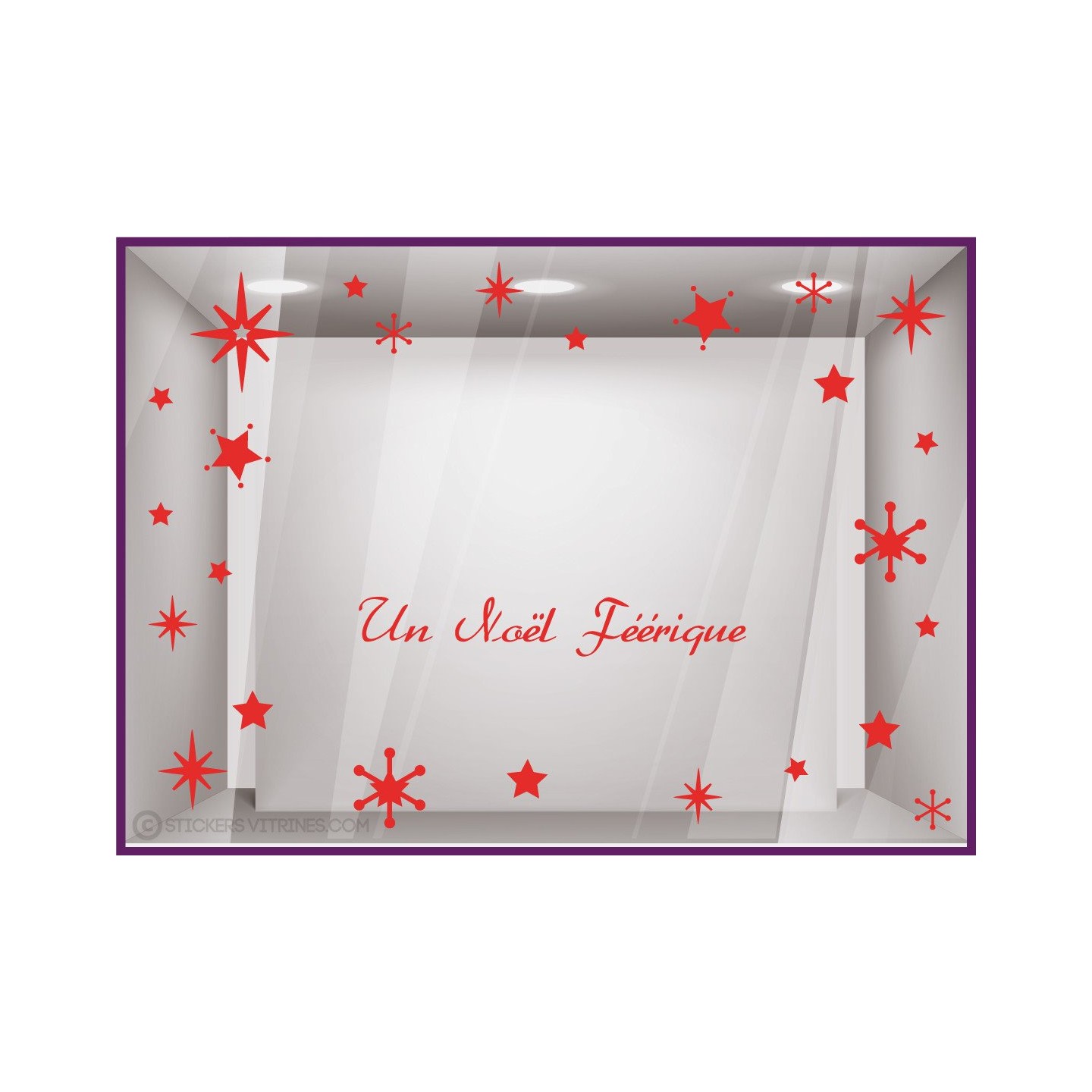 Kit De Stickers Noël Féérique vitrines magasin idée déco étoile