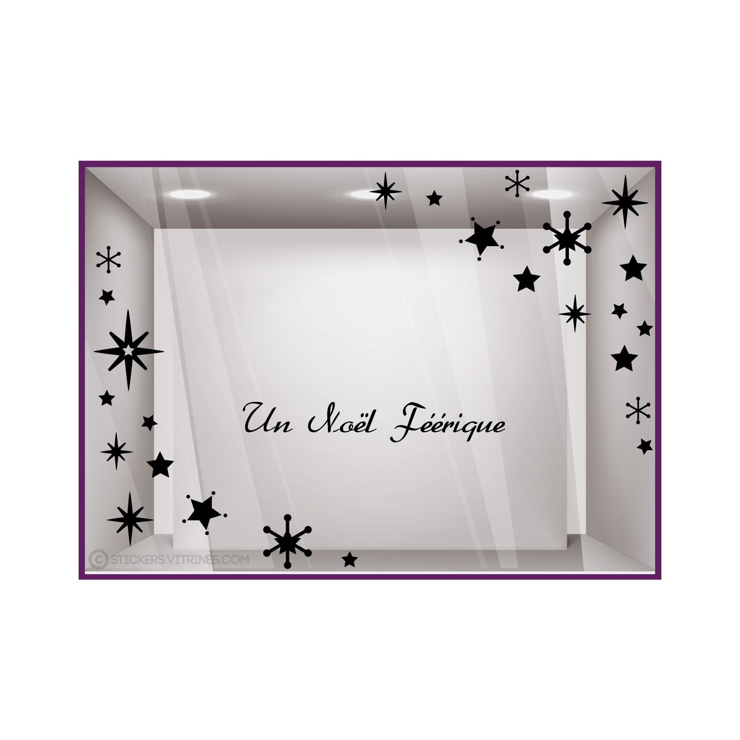 Kit De Stickers Noël Féérique vitrines magasin idée déco étoile