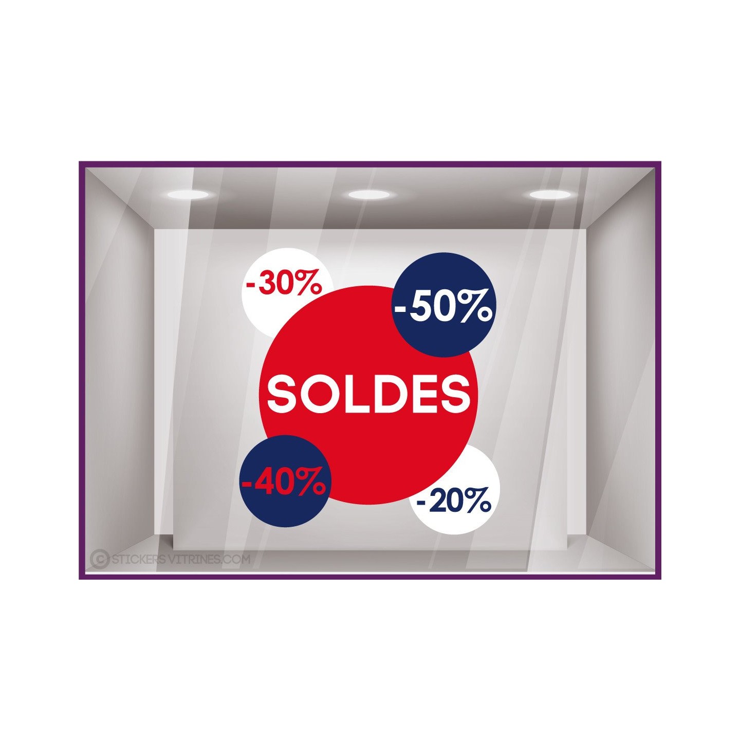 Sticker Pastille Soldes Pourcentages