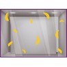 Stickers Plumes vitrophanie calicot devanture vitrine  autocollant adhesif bijouterie idee decoration vitre