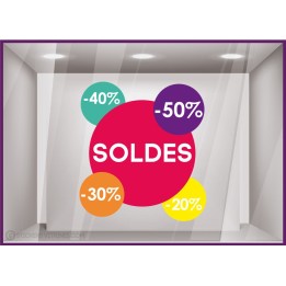 Sticker Pastille Soldes Pourcentages