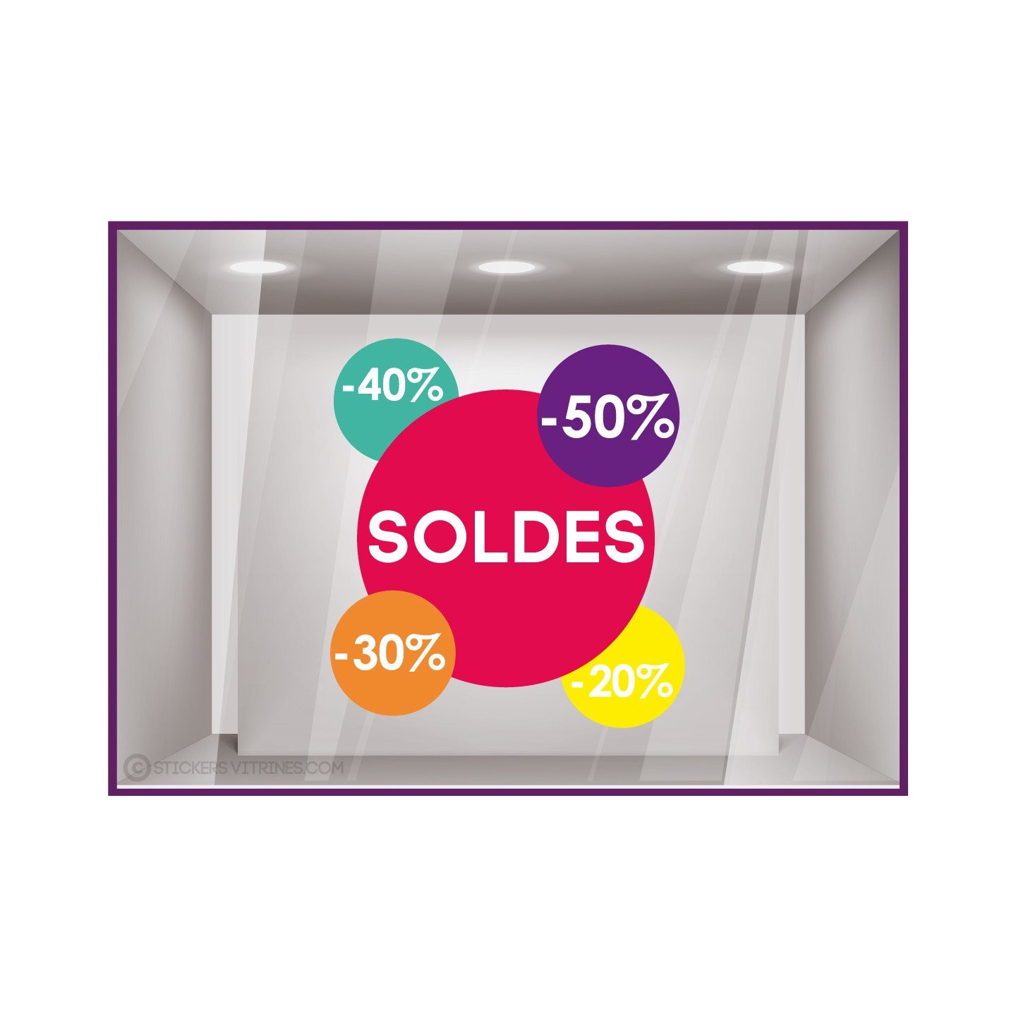 Sticker Pastille Soldes Pourcentages
