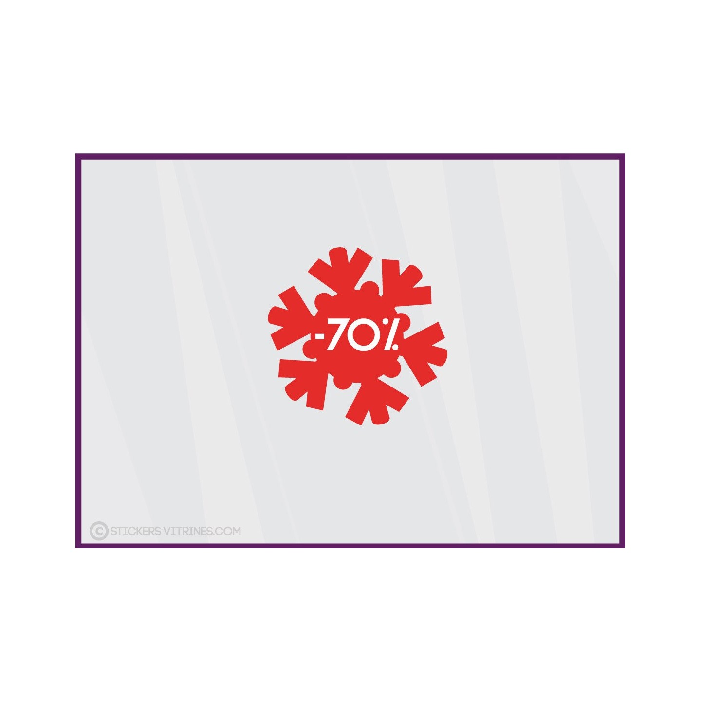 Sticker Promotion Flocon -70% soldes mode hiver noel destockage braderie liquidation sport offre promotionnelle pourcentage
